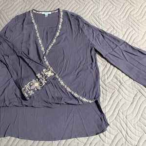 She & Sky blue blouse, size medium